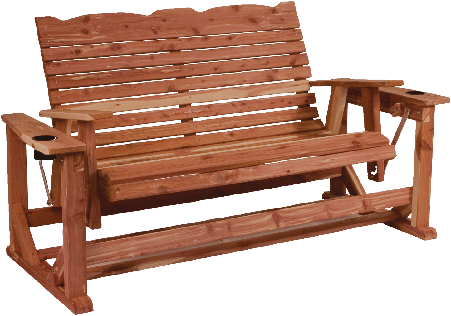 Amish-made Cedar Patio Furniture | Straightback Deluxe Glider