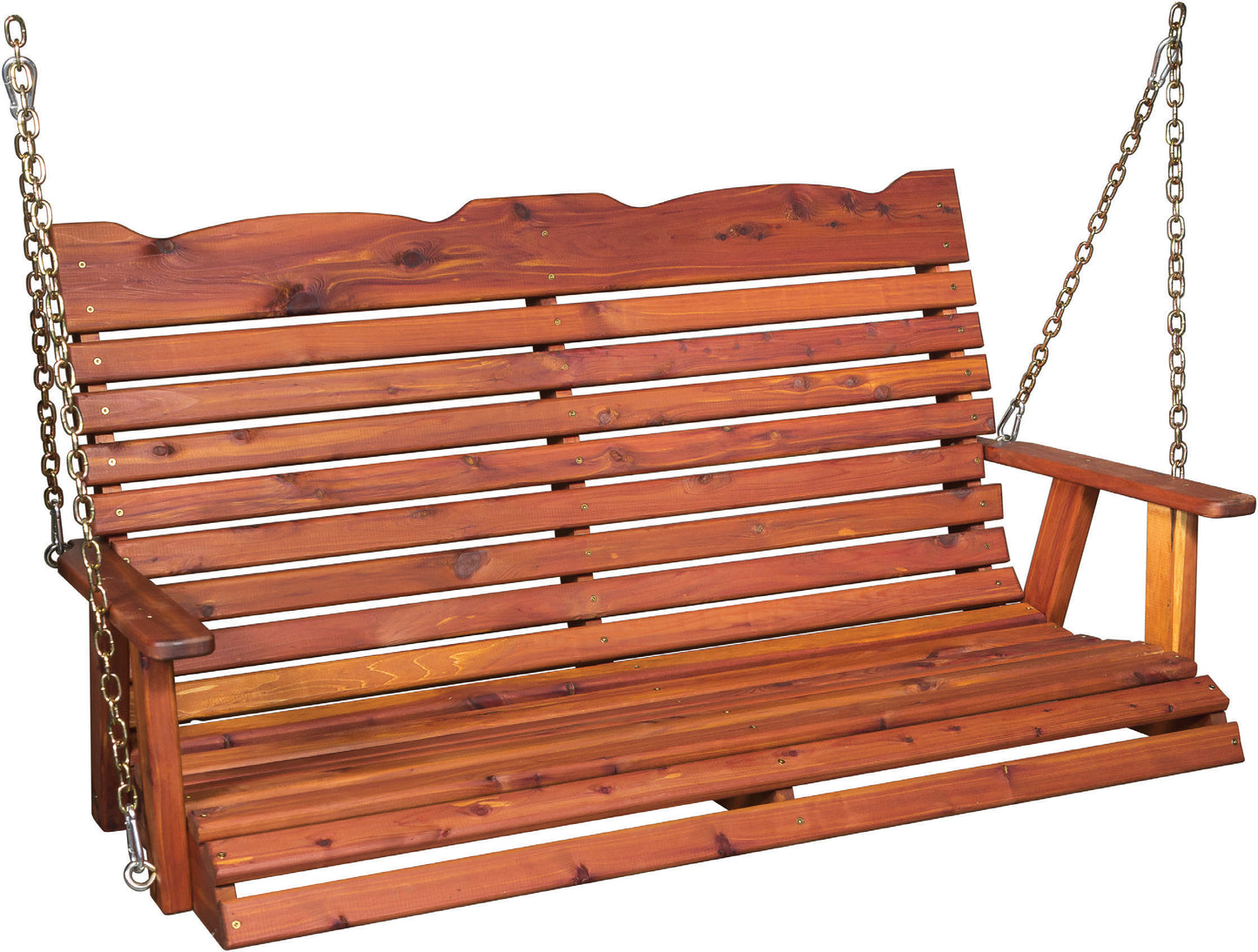 Amish-made Cedar Patio Furniture | Straightback Porch Swing