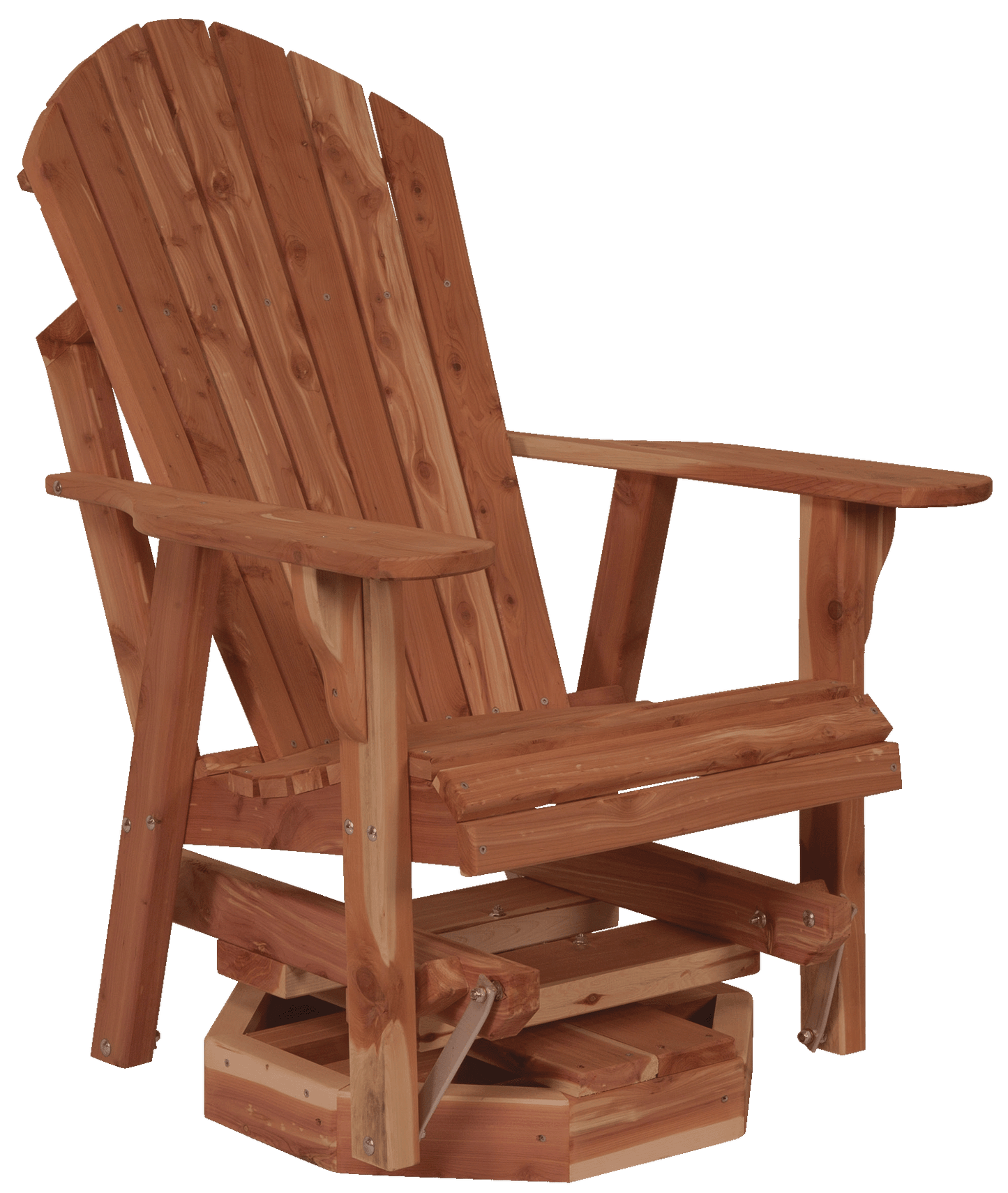 Amish-made Cedar Patio Furniture Adirondack Swivel Chair