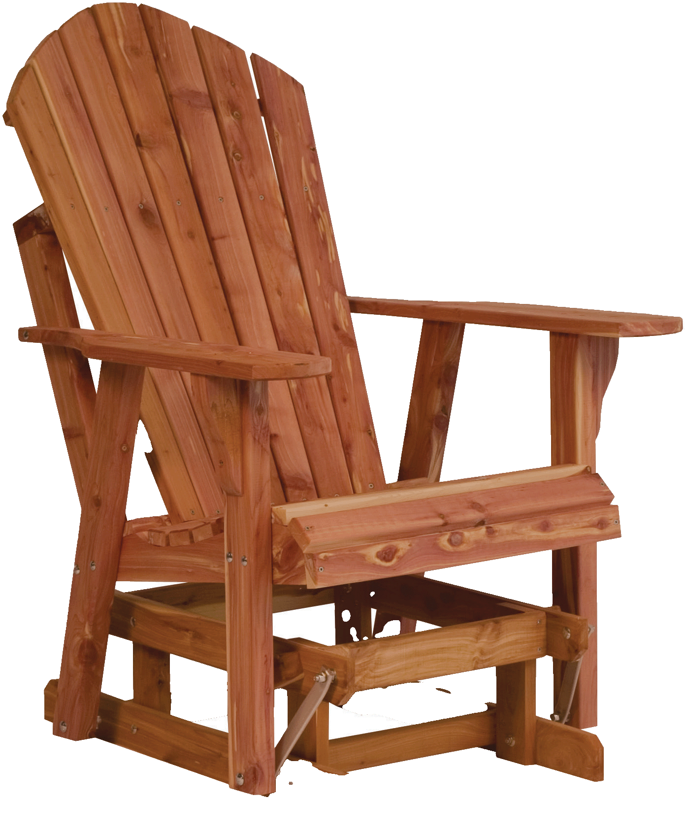 Amish-made Cedar Patio Furniture. Adirondack Glider.