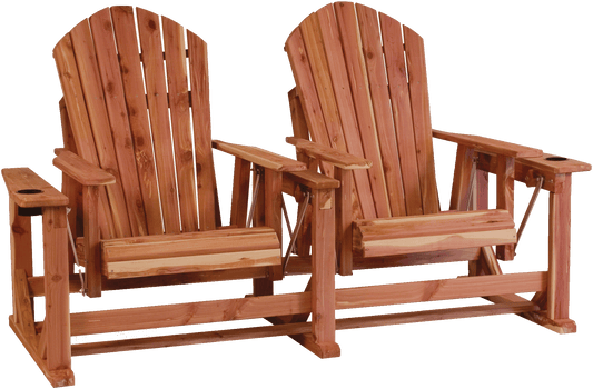 Amish-made Cedar Patio Furniture Adirondack Settee