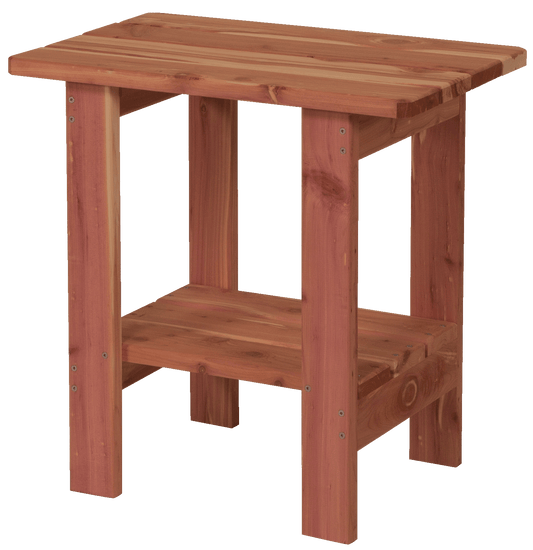 Amish-made Cedar Patio Furniture | Rectangle Side Table