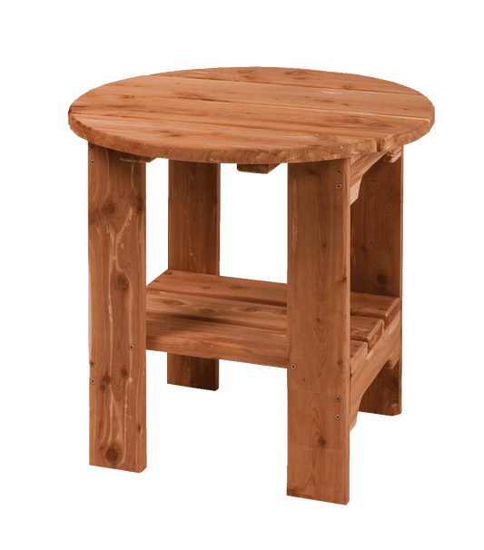Amish-made Cedar Patio Furniture |  Round Side Table