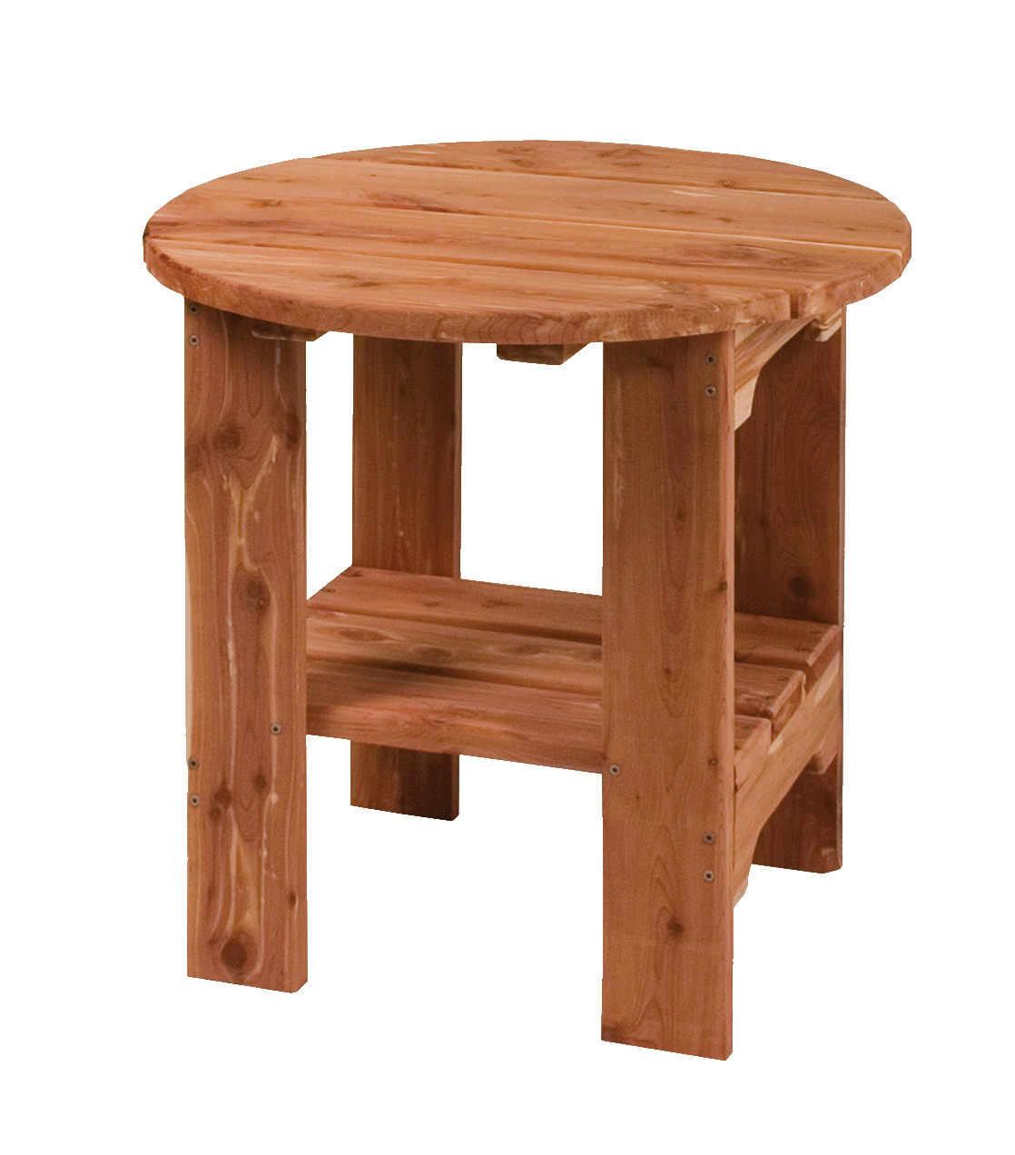 Amish-made Cedar Patio Furniture |  Round Side Table