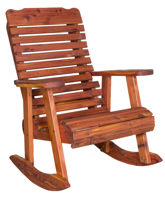 Amish-made Cedar Patio Furniture Contoured Rocking Chair