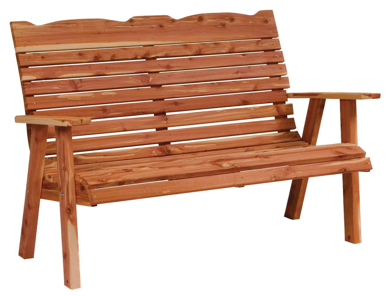 Amish-made Cedar Patio Furniture | Straightback Loveseat Bench