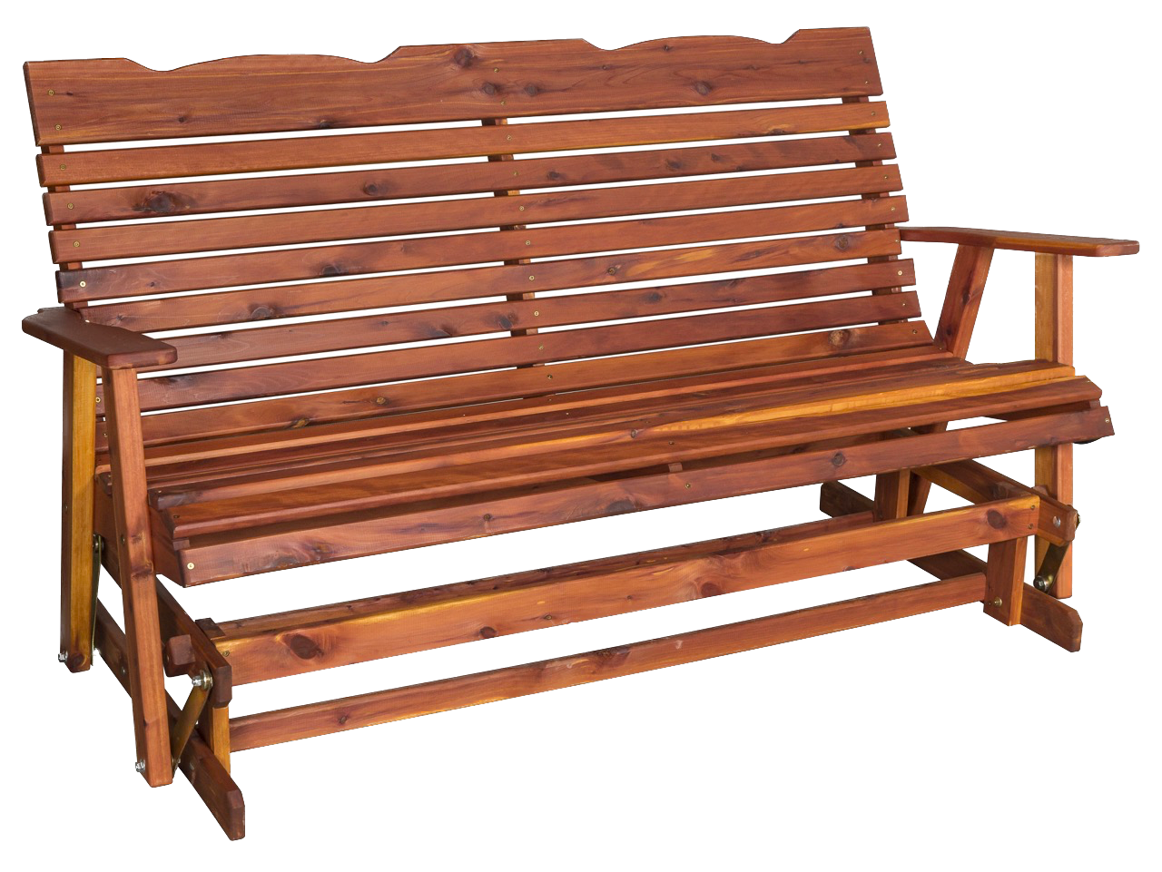 Amish-made Cedar Patio Furniture | Straightback Loveseat Glider