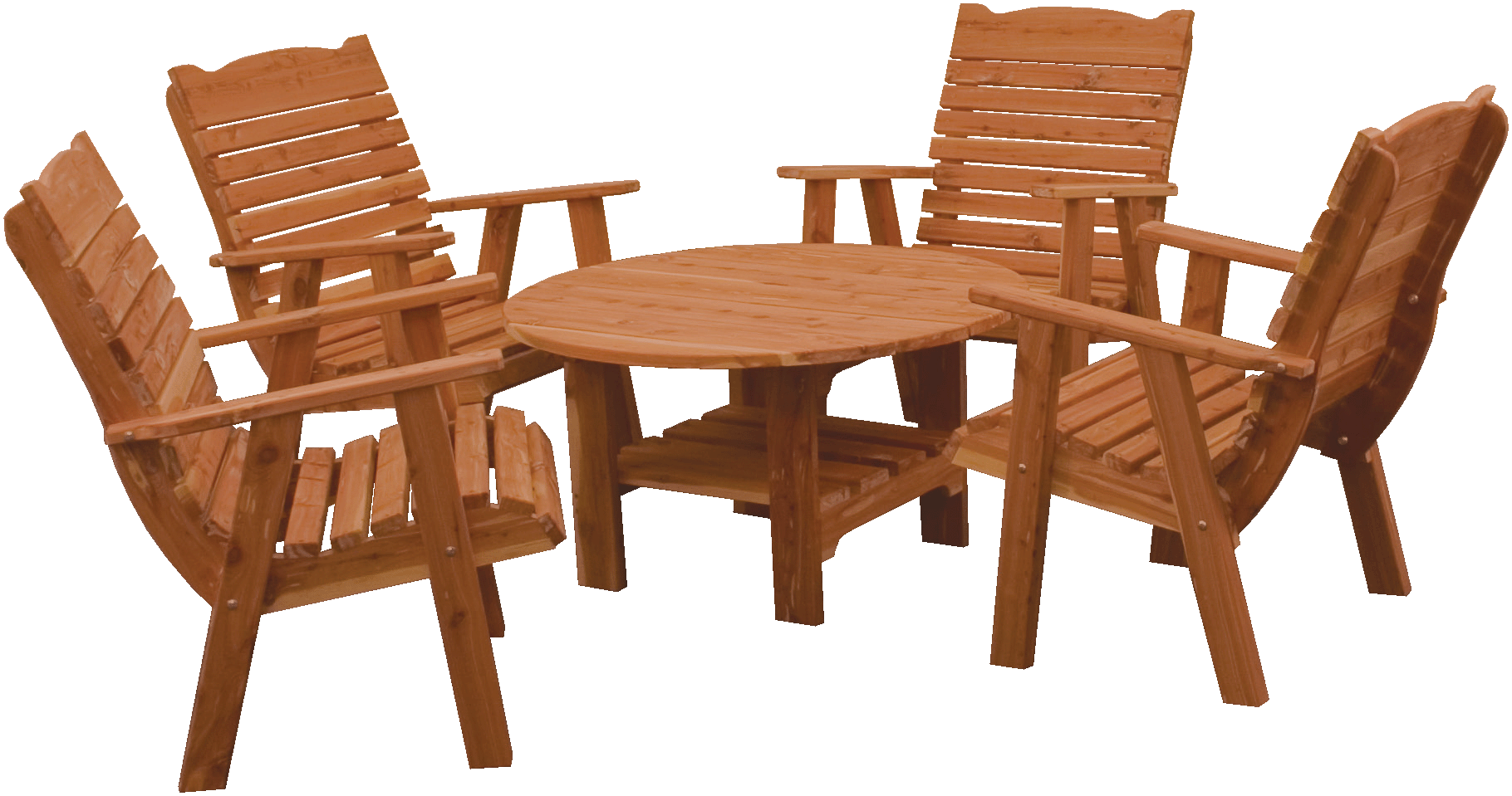 Amish-made cedar chat table 32" round
