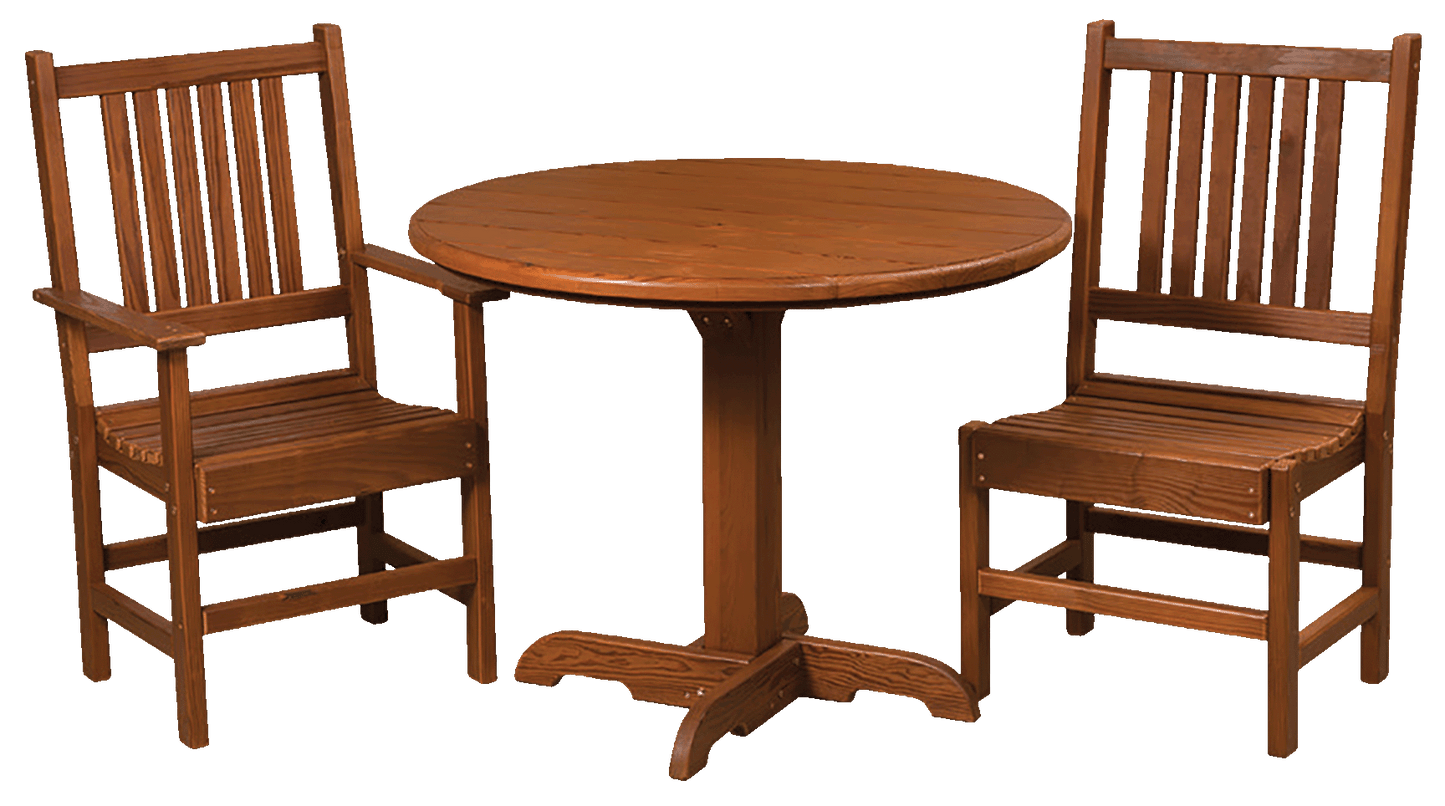 Amish-made Cedar Patio Furniture |  Round Table Set