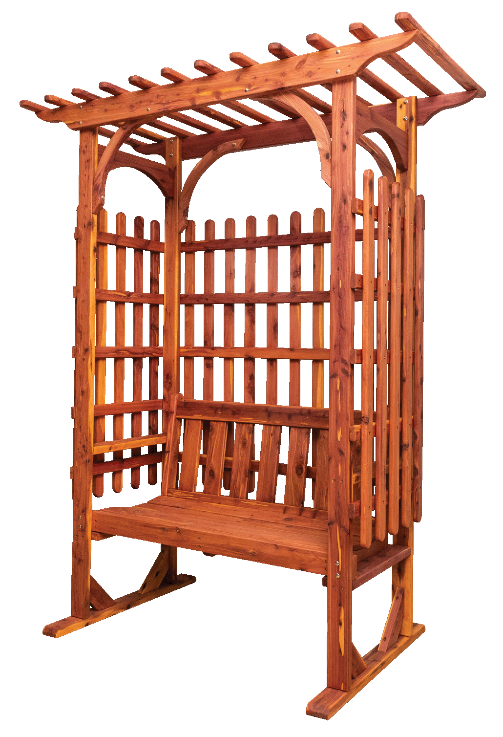 Amish-made Cedar Patio Furniture Bench Arbor